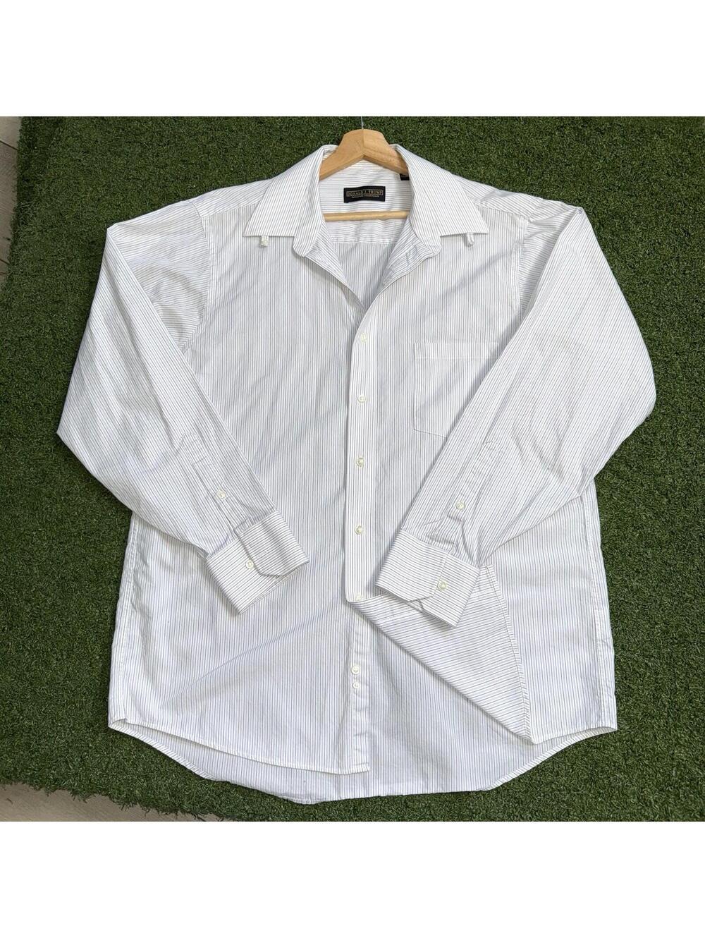 Donald J Trump Signature Collection Striped Dress Shirt 18 1/2 34/35 executive